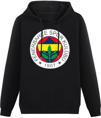 YANGDUJUN Fenerbahce Mens Hoodies Casual Cotton Unisex Black Sweatshirts S