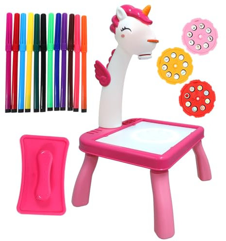 WESIEVYA Ensemble Table De Projection Pour Garçon Et Filles Joujou Table Girafe Tablette À Dessin Éducatif