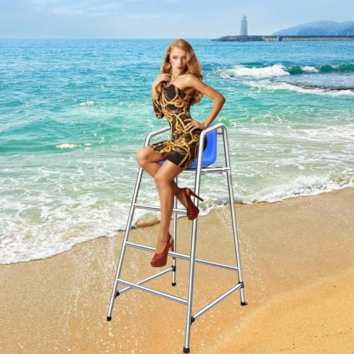 Detachable Sea Poolside Lifeguard Chair Outdoor, Heavy Duty Barstool Deck Chairs for Lake Beach Garden Pavilion 120 150 180cm Tall, Portable Referee Coach Lookout Ladder Stools (Size : 78x92