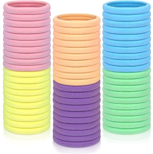 Sularpek 60 elastici per capelli colorati, 4 cm, morbidi senza gomma, per donne e ragazze (6 colori, product_type: elastici per capelli)