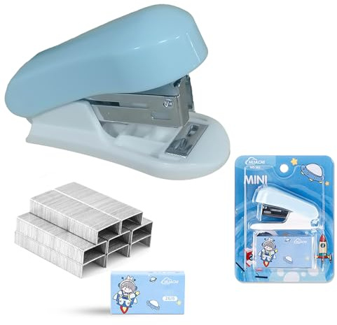 YGCQFH Mini Stapler and Staples Set with 400 Standard 26/6 Staples, Effortless Portable, 2-25 Sheet Capacity, Cute Kids Stapler Gift for Student, Office Home School Use