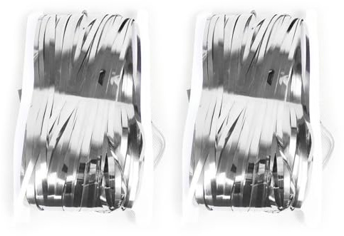 BUBEFSKD 2pcs colorido papel de aluminio franja cortina fondo