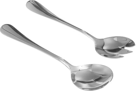 Toyvian 2 Tenedores Y Cucharas Para Servir Ensalada Cucharas Para Servir Ensalada Utensilios De Acero