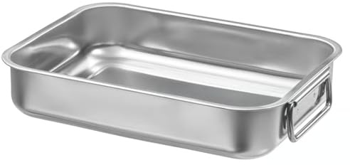 Roasting Tin with Grill Rack – Stainless Steel Roasting Pan for Oven | Barbecue Non-Stick Dishwasher Safe Roasting Tray with Handles for Chicken, Steak, Vegetables (26x20cm)