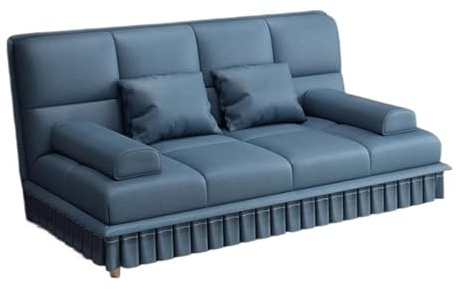 Modern Dubbel användning Multifunktionell hopfällbar bäddsoffa, liten lägenhetsdesign, vardagsrum Sovfåtölj(Blue)