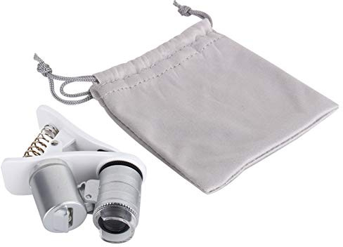 Lente d'ingrandimento 60X Lente d'ingrandimento per microscopio a LED per fotocamera con obiettivo per telefono cellulare con clip per Smartphone Android Ispezione industriale