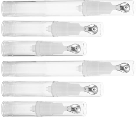 Gogogmee 6 Piezas Botellas Vacías para Cosméticos con Aplicador de Bola de Metal Dispensador Recargable para Crema de Ojos y Loción Diseño al Vacío para Viaje y Masaje Facial