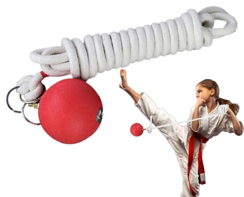Marteau Météore Corde, Balle Entraînement Caoutchouc Élastique Avec Câble Coton 350 Cm, Équipement Fitness Arts Martiaux Renforcé Pour Pratique Kung Fu Wushu, Outil Exercice Domicile Puissance Et Agil