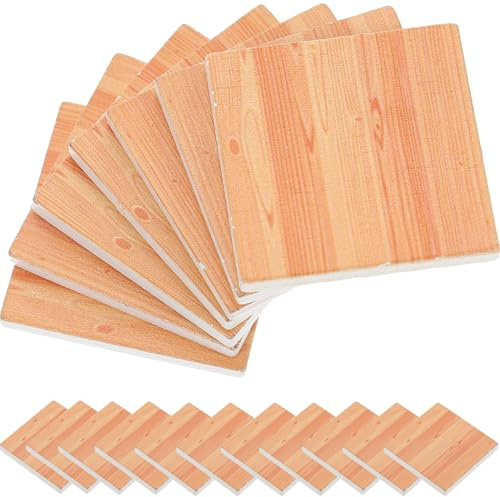 TOYANDONA 18 Pezzi Mini Pavimento in Legno per Mini Case di Pavimentazione in Legno Assi Decorative Accessori per Arredamento Casa delle Bambole