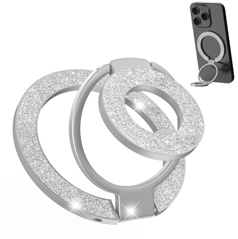 Dual Sided Magnetic Phone Grip Holder for MagSafe Stand for iPhone 17 Pro Max 16Plus 15 14 13 12,360° Rotatable Magnetic Finger Ring Kickstand for Samsung Galaxy A56 5G A36 A17 A16 S26 S25