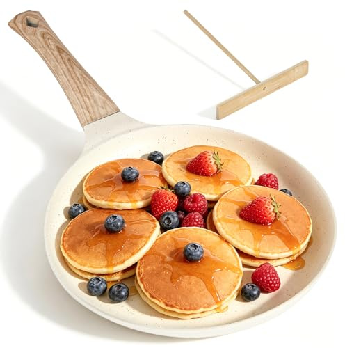 YYTECH Sartén para crepes (24 cm, antiadherente, para tortitas y tortitas, con mango extraíble, para todas las cocinas y cocinas de inducción)