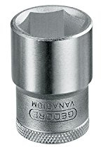 GEDORE Douille, Entraînement 1/2 12,5 mm, 6 pans, Diamètre 36 mm, Outil, 19 36, Acier chromé