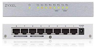 Zyxel 8-Port Desktop Gigabit Ethernet Switch | Custodia metallica | Plug & Play | Senza Ventilatore [GS108B]