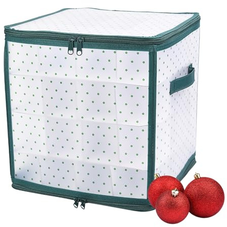 Aufbewahrungsbox für Weihnachten, Aufbewahrungsbox für Kugeln | Tasche mit Weihnachtsdekorationen und Krimskrams | Tragbare Aufbewahrung von Weihnachtsschmuck mit Reißverschluss für Weihnachtskugeln
