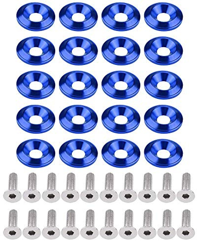 20 pezzi paraurti in alluminio parafango paraurti rondella rondella motore baia vestire il kit(Blu)