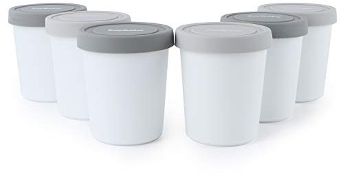 SveBake Bacs à Glace avec Couvercle en Silicone 180 ml - 6 pièces - Pot à Glace pour Crème Glacée, Yaourts, Desserts, Épices