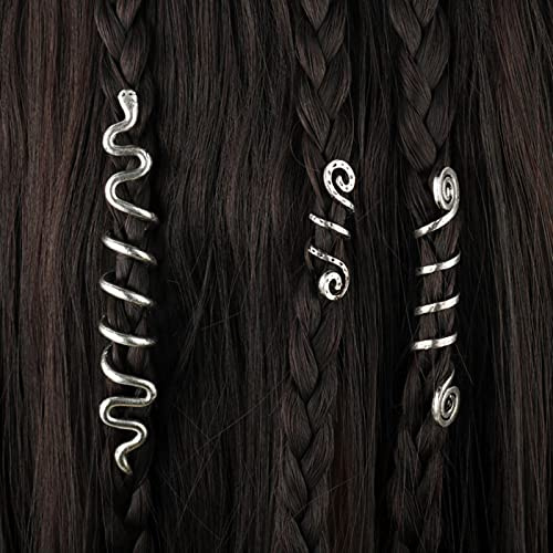 Nicey Viking Spiral Charms Beads for Hair Braids for Beard Hair Beads Jewelry Vintage Women Girl Hairpin Hair Clips Accessories-15