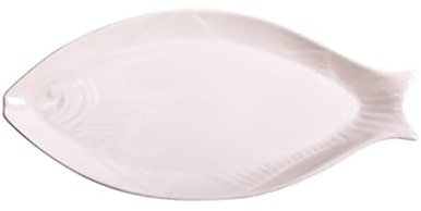 1 Pc Piatto Di Pesce Al Vapore Vassoio Per Torte Topper Per Torte Piatto Da Portata Di Pesce Piatto Di Bistecca Piatti Di Pesce Teglia Ovale Sushi Torta Macedonia Bianca Ceramica