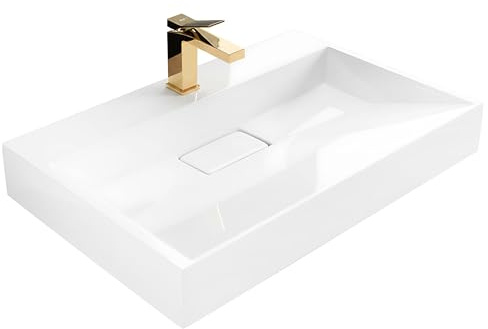 Rea Lavabo bagno Goya in conglomerato da 70 cm 700 x 460 x 100 mm (bianco)