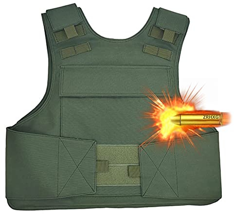 Schusssichere Weste Militär Schutzweste Schusssicher Taktische Ballistische KöRperpanzer Polizei Weste, Bundeswehr Kleidung Mit Tasche, Einstellbar Sicherheitswesten, Abnehmbares Design