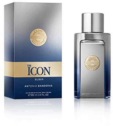 Banderas The Icon Elixir Eau de Parfum für Herren – Langanhaltend – Frischer, eleganter und sexy Duft – Würzige Mandarine und holzige Noten – Ideal für besondere Anlässe – 100 ml