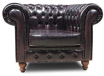 Poltrona Chesterfield - Pelle Vegan - My Chesterfield Rosso Antico - Chesterfield Originale Fatto a mano di alta qualità - The Chesterfield Brand
