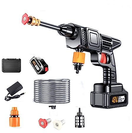 HYQHYX lancia idropulitrice Idropulitrice portatile senza fili con batteria ricaricabile da 3,0 Ah, ugello multifunzione(Color:1,Size:)