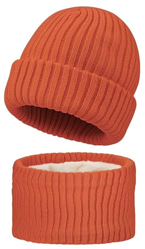 MASOCIO Baby Kinder Mütze Schal Set Junge Mädchen Wintermütze Loop Warme Strickmütze Beanie Hat 6 Monate-8 Jahr