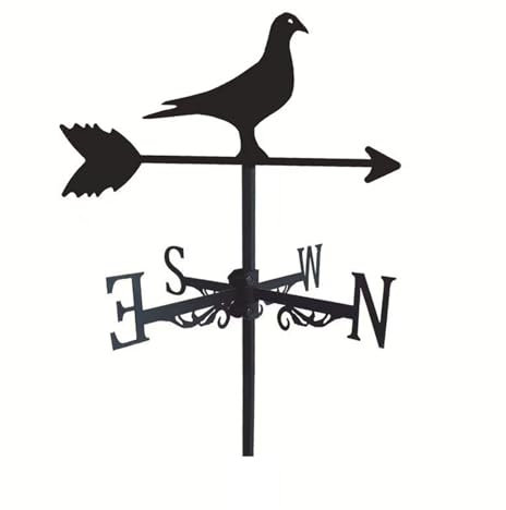 Peace Dove Schwarze Schmiedeeisen Wetterfahne Outdoor Szene Professionelle Windrichtungsanzeige Edelstahl Wetterhahn Messwerkzeug für Garage Kuppel Outdoor Garten Dekor