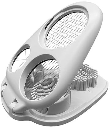 Cortador de huevos, cortador de huevos duros, peso ligero, de 250 g, cortador de huevos de acero inoxidable, herramienta multiusos 3-1, cortador de huevos para huevos duros