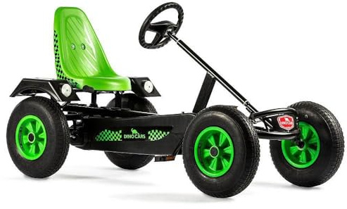 Dino-Cars Sport BF3 Gokart Kinder & Erwachsene (Grün) | Pedal-Gokart mit 3-Gang-Schaltung & Rücktrittbremse | Luftreifen & Stahlrahmen | Made in Germany | Verstellbarer Sitz | ab 5 Jahren