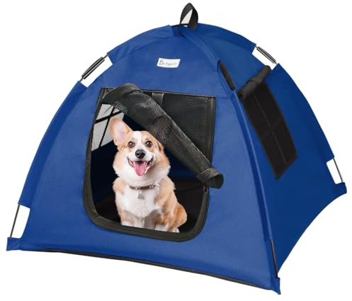 Babyezz Lit de tente pour chien/chat, tente tipi imperméable, respirante, lavable, pour l'intérieur et l'extérieur, niche portable pour chien/chat, pour chatons, chiots (bleu, S)