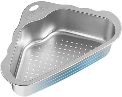 Sink Food Strainer | Side Sink Strainer | Stainless Steel Food Strainer, Large Capacity Sink Drain Basket, Rustproof Vegetable Washing Basket, Sink-Mounted Food Strainer