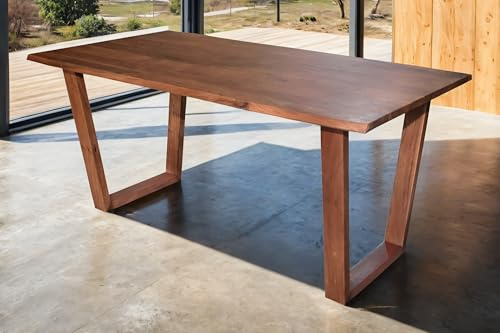 SAM Esstisch Girona 160x85 cm Akazie nussbaum Baumkante V-Holzgestell | Baumkantentisch massiv, Akazienholz nussbaumfarben, pflegeleichter Holztisch/Massivholztisch