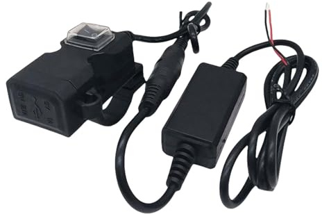 WEISUYUUS Electric Vehicles Motorcycle Double USB Charging Socket Handlebar Adapter Waterproof Power Supply Fit for Phone Charging