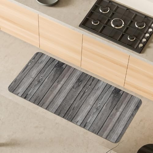 Comart - Alfombra de Cocina Málaga - Alfombra de Pasillo 100% PVC - Antimanchas - Antideslizante - Impermeable - Lavable en Lavadora - Pasillo Moderno - Madera Gris - 55 x 130 cm