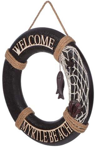MAGICLULU Vintage Rettungsring Wanddeko Aus Holz Und Hanfseil Maritime Mediterrane Wanddekoration Für Wohnraum Und Bar