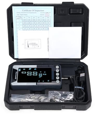 Digital Force Gauge 500N.m Push Pull Gauge Portable Force Meter Dynamometer with 3 Units N/LB/Kg Auto Backlit LCD Auto Power-Off for Compression Tensile Destructive Test
