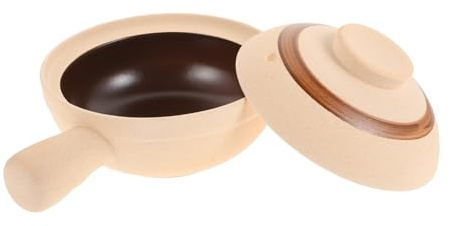 MUCKLILY Marmite à Soupe En Céramique Petite Taille 1 Personne Couvercle Trou D’aération Cuisson Uniforme Et Conservation Chaleur Cuisine Maison Et Soupe Individuelle