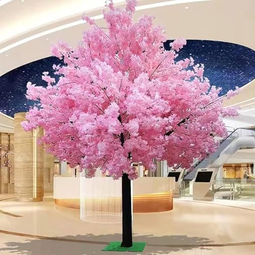 Cherry Blossom Tree For Indoor Outdoor Blossom Tree, Weeping Cherry Tree, Cherry Blossom Tree Artificial, Dwarf Cherry Blossom Tree, Artifical Tree With Real Wood Stems, Pink, 1.8mX1.5m