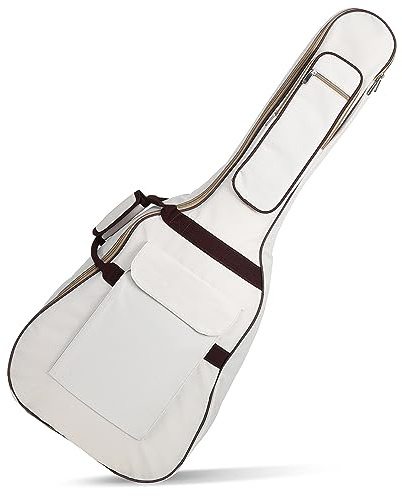 Toddmomy 40/41 Zoll Oxford Gitarrentasche Mit Baumwollpolsterung Akustikgitarren Tasche in Beige Stoßfester Gitarrenkoffer Für Musikinstrumente Mit Großem Fassungsvermögen