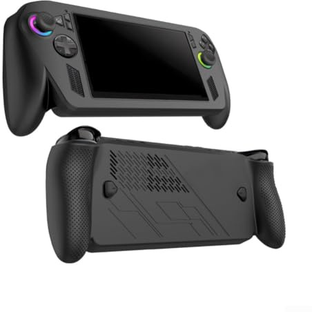 Manillefu Handheld Game Console Silicone Protective Case for Xbox for ROG Ally-X, Shockproof & Scratch-Resistant with Rocker Cap for Stable Operation(Black)