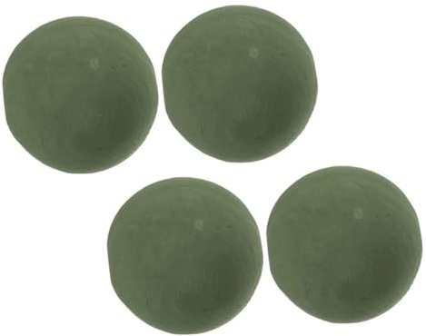WEKAMOS Palla di Spugna per Fiori Verde 4 Pezzi, Sfera per Composizioni | Resina Fenolica, Leggera e Assorbente, per Casa e Fai, Forma Tonda Semplice