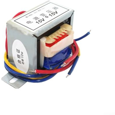 Transformador de potencia EI48 de 10 W, entrada de 220 V, 15 V-0-15 V, 18 V-0-18 V, bobinado aislado, convertidor de CA/CA, cable de cobre completo monofásico (salida dual 15V)