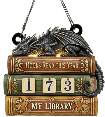 Contatore per libri, 20 x 12 x 2 cm, drago in legno in rilievo, ornamento per sfide di lettura, espositore decorativo, libreria, soggiorno