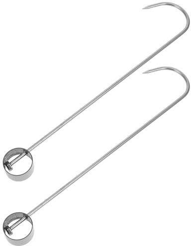 INOOMP 2 Piezas Ganchos para Carne para Asar Acero Inoxidable 22 CM Diseño Clásico Resistentes Multifuncionales de Espacio para Cocina y Barbacoa