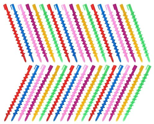 Bigodini per Ricci Spirale 40 Pezzi in Abs per Salone | Morbidi e Confortevoli, Uso Semplice, Protezione dei Chioma, Fornitura Ampia per Uso Prolungato Colore Casuale
