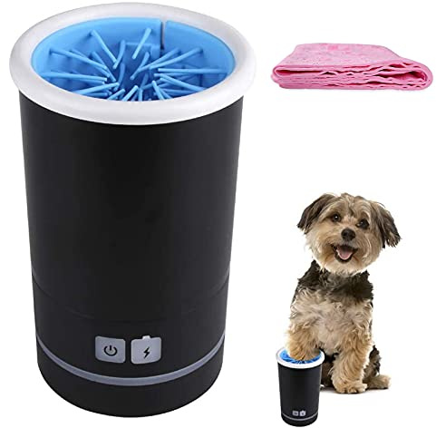 Limpiador de patas para perros, Limpiador de patas eléctrico for perros y gatos, con cable USB toalla