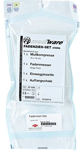 FADENZIEH SET steril m.Trennmesser+Pinzette+Tupfer