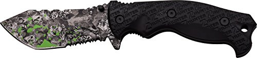 Z Hunter Adulti Pocket Clip Coltello Outdoor, Nero Camo Impugnatura in Gomma, Tinta Unita